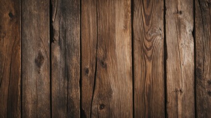 Fototapeta premium Rustic wooden planks background with rich brown tones and distinct grain patterns ideal for vintage and natural design projects.