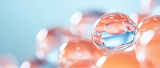 abstract bubbles with light blue background.