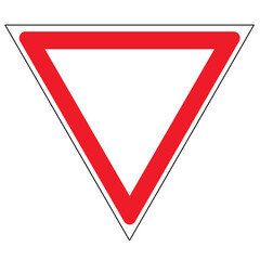 give way sign vector icon