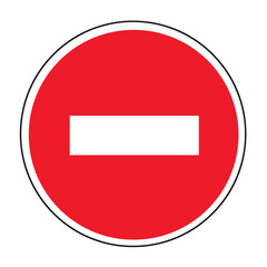 no entry sign vector icon
