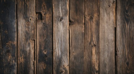 Obraz premium Rustic grunge wooden plank background with dark tones ideal for vintage designs and textured overlays in creative projects.
