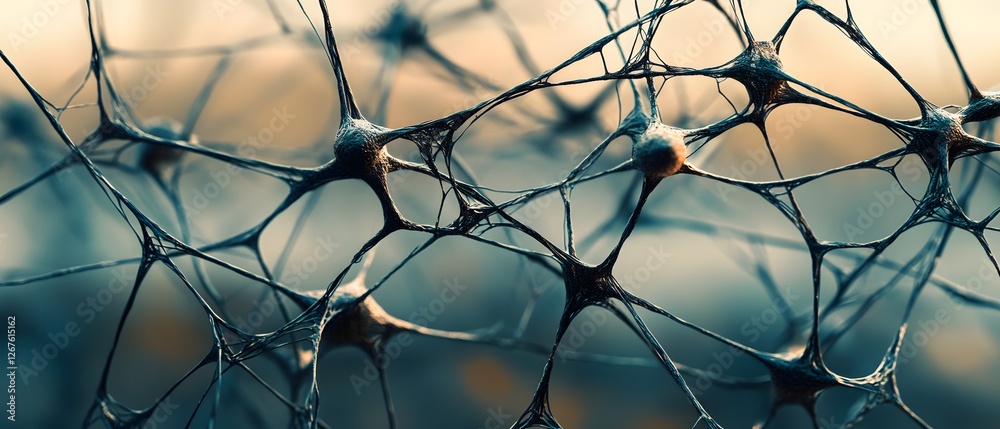 Poster close-up of a neural network showcasing intricate connections, symbolizing the complexity of the bra