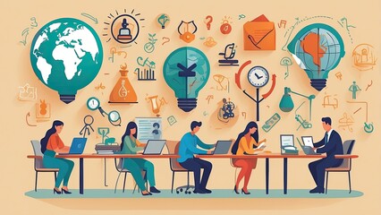 "Administrator Icons Set: Outline Vector Icons for Web Design"