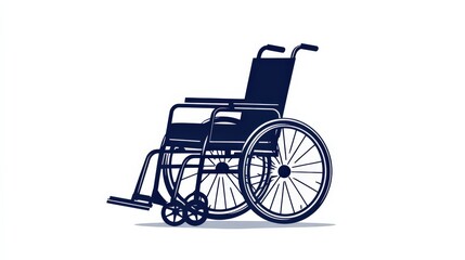 Fototapeta premium A simple and modern wheelchair design on a clean white background, symbolizing mobility and accessibility