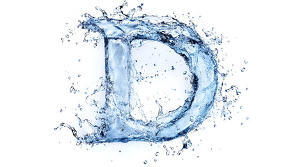 D written by water on white background