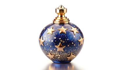 Blue Glass Orb with Gold Stars