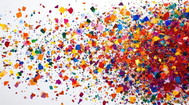 Vibrant Colored Confetti Header Design with Explosive Joy for Dynamic Party Invitations and Festive Social Media Graphics