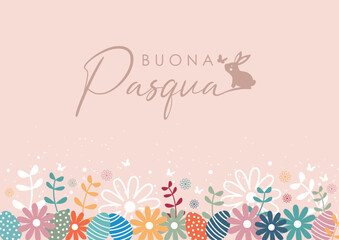 Buona Pasqua con fiori colorati  © MirMar