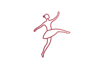 Ballerina de Ballet Line Art Icon Vector Design
