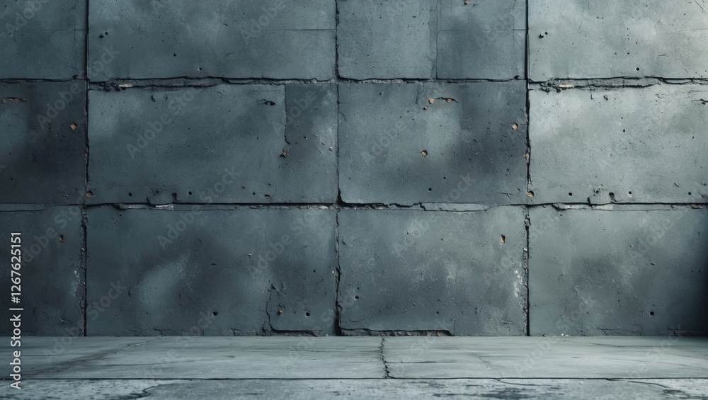 Aufkleber industrial grey concrete wall texture with worn surface and visible cracks ideal for backgrounds or 