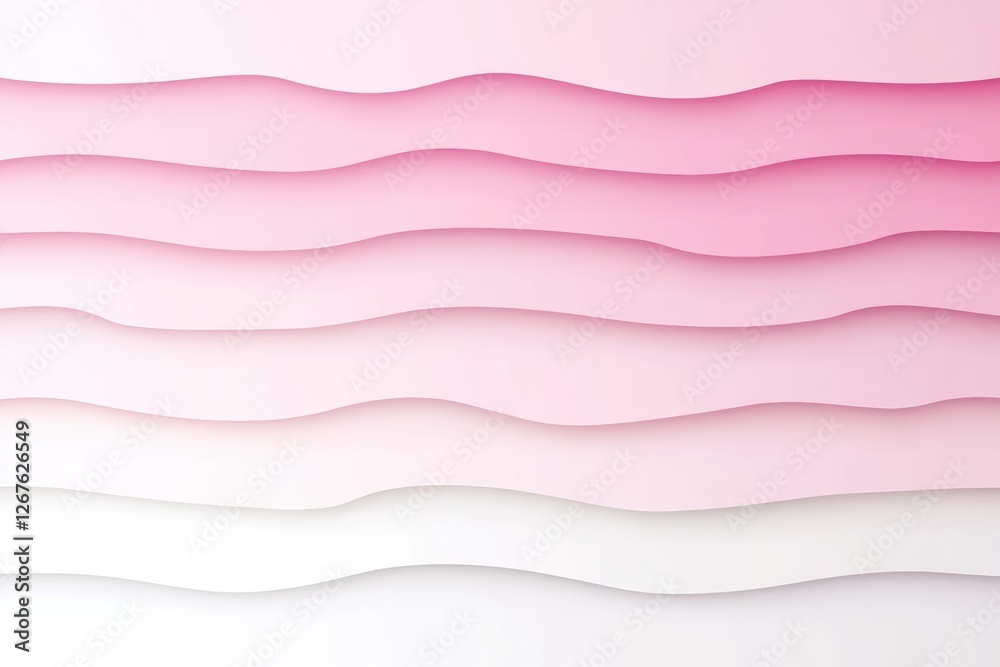 Poster gradient design with wavy lines in soft pink and white shades creating a soothing visual effect. gen