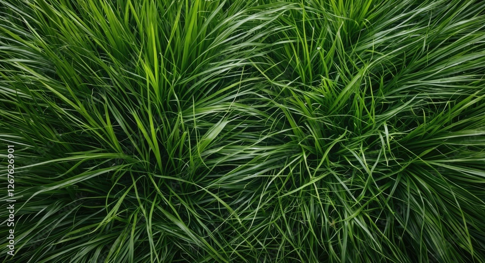 Poster vibrant green grass texture from a top view showcasing natural patterns and rich vegetation for land