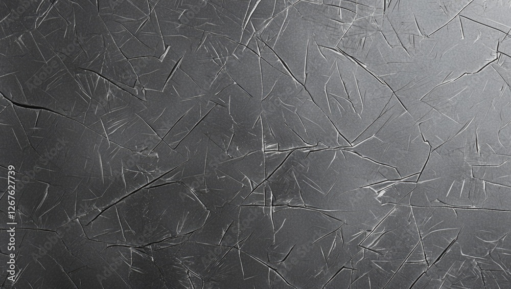 Poster Scratched grey metal texture background for design and creative projects, featuring unique patterns and a rugged appearance.