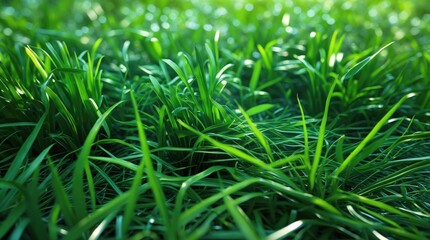 Lush green grass texture background for nature-themed designs and landscaping projects