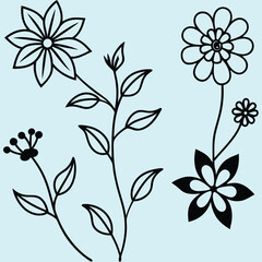  Elegant Floral Line Art Pattern Seamless Botanical Design