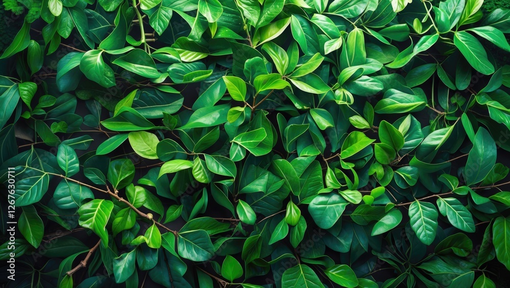 Poster lush green leaves foliage texture creating a vibrant natural background for design and marketing pur