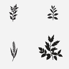 Wild Flower Graphics Vector silhouette illustration design black and white art 