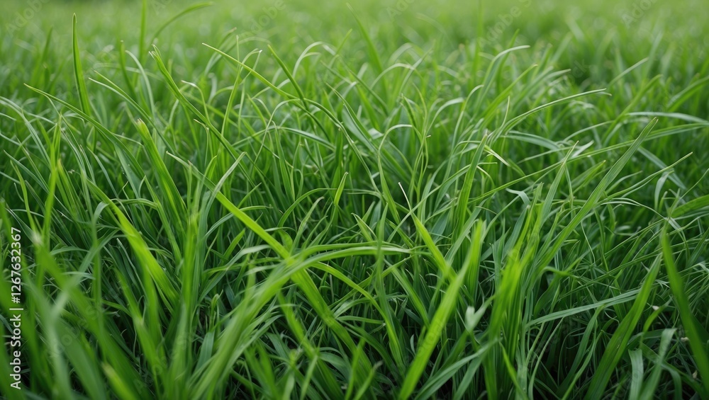 Poster vibrant green grass field texture ideal for natural background and text overlay in nature-themed des
