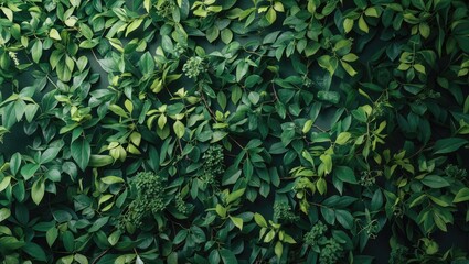 Lush Green Leafy Wall Texture for Natural and Floral Background Design