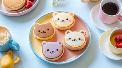 pancakes shaped like animals with chocolate