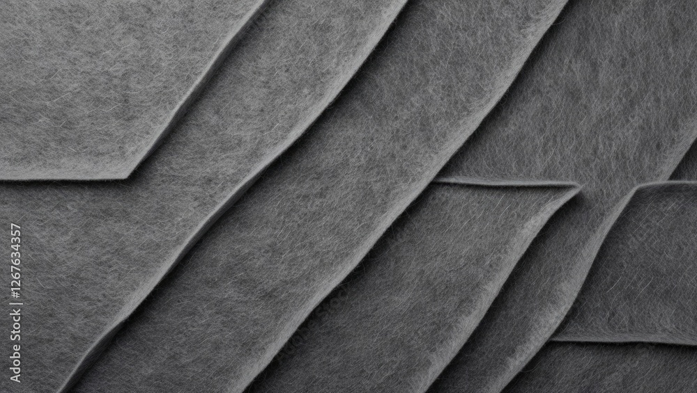 Aufkleber Textured grey felt background with layered folds creating a monochrome melange effect suitable for various design applications.