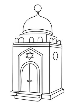 black and white synagogue building clip art preview
