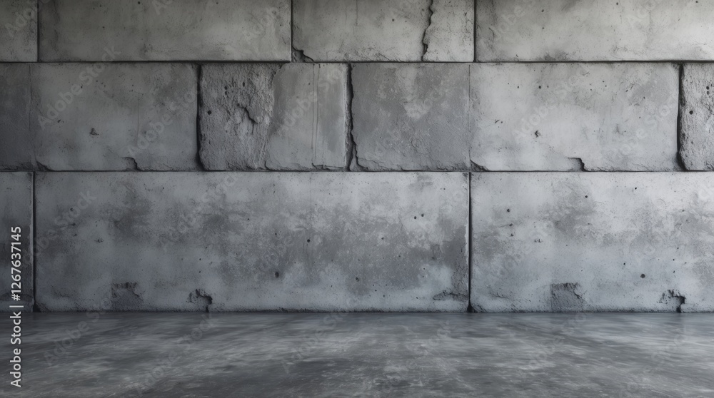 Aufkleber concrete wall and floor texture in gray tones ideal for backgrounds and design projects featuring mo