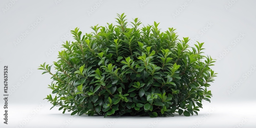Fototapete lush green bush isolated on white background with ample space for text or graphic design projects
