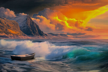 Large wall art,rough seas