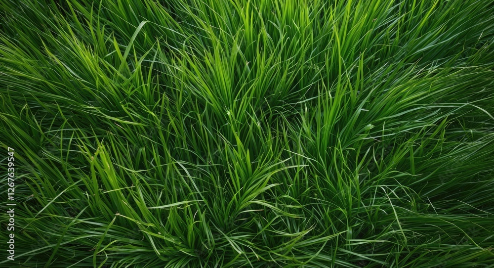 Aufkleber vibrant top view of lush green grass texture with varied heights and shades ideal for nature backgro