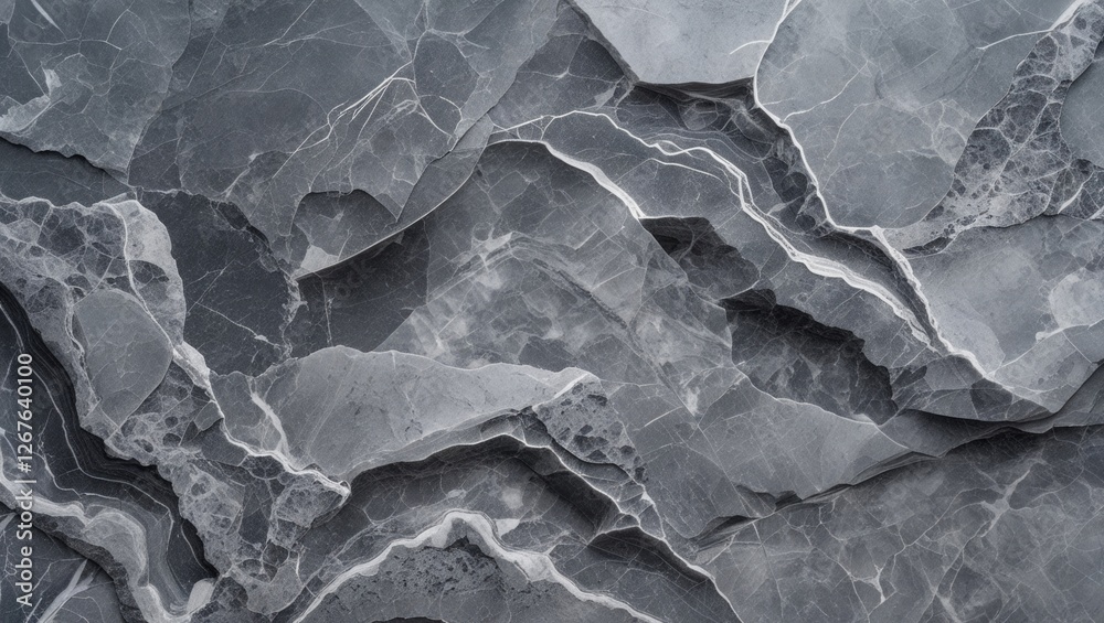 Poster Elegant grey marble texture background showcasing intricate natural patterns and veining for sophisticated design applications.