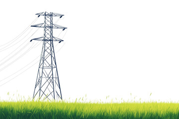 a high-voltage tower isolated on a transparent background