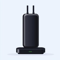 Detailed illustration of a black USB device, perfect for technology and digital connectivity concepts