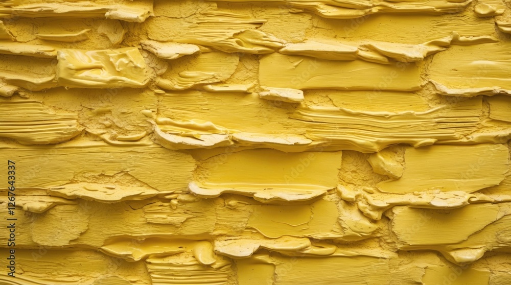Aufkleber textured yellow wall with a grainy finish highlighting brush strokes and depth, suitable for backgro