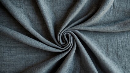 Fototapeta premium Soft grey fabric texture creating an elegant spiral pattern suitable for backgrounds and design projects.