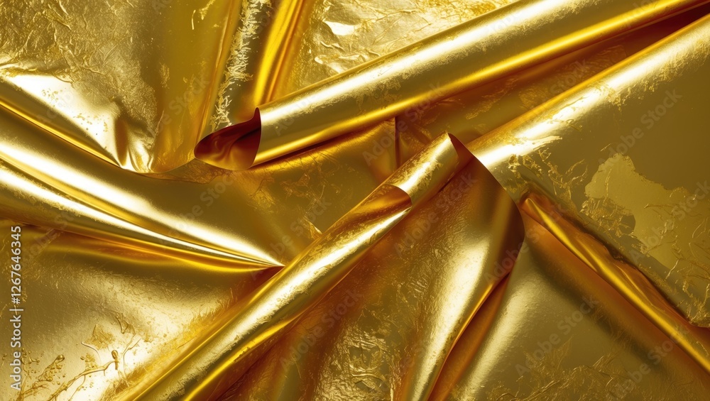 Aufkleber lustrous gold foil texture for design applications showcasing luxurious metallic sheen ideal for bac