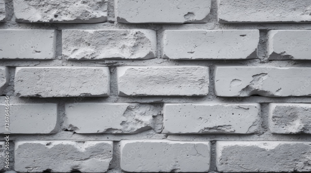 Poster textured gray and white brick wall background with uneven surfaces and weathered appearance perfect 