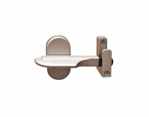 Minimal doorknob isolated on white background. Safety concept