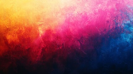 Fototapeta premium A vibrant gradient of colors, blending hues of yellow, pink, and blue, creating an abstract, eye-catching background.