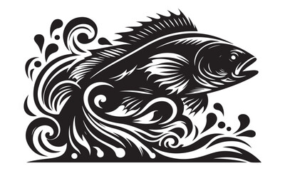 vector illustration of a fish