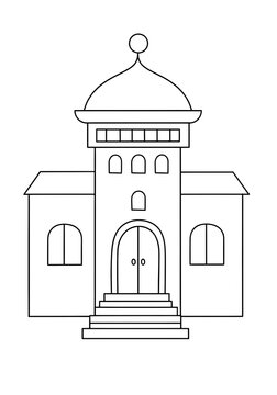 simple black and white building clip art preview