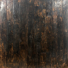 Distressed Wood Panel Dark Texture Surface with Rustic Finish Pattern Aged Planks Background