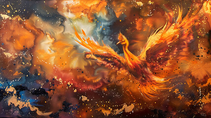 Fototapeta premium goldon phoenix