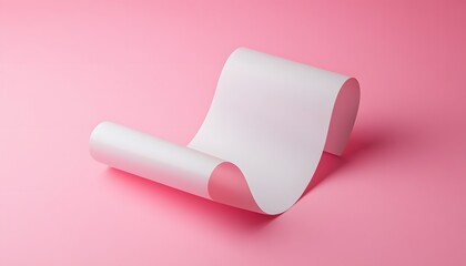 Fototapeta premium White Paper Roll On Pink