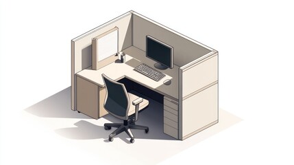 Isometric Office Workspace