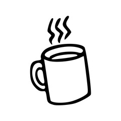 a black and white doodle a cup of coffee