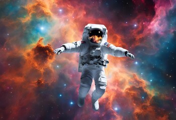 Fototapeta premium Astronaut in Space Flames
