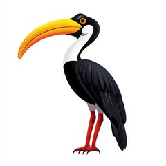 Obraz premium Vibrant toucan bird with a distinctive long beak perched among lush tropical foliage