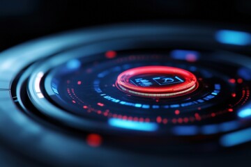 futuristic technology interface with glowing hud elements