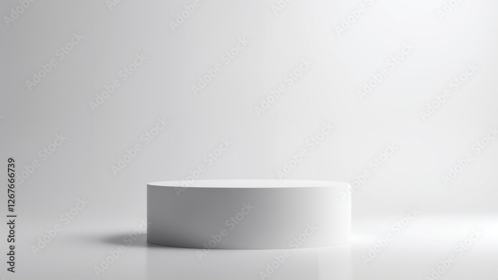 Poster Minimal background. podium and white background for product presentation. 3d rendering illustration